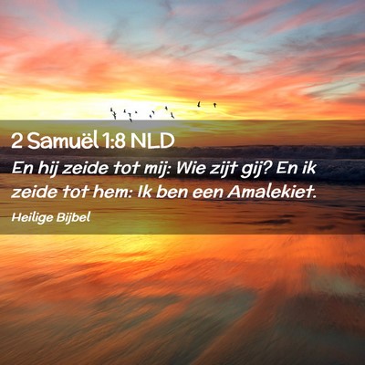 Picture 02 - 2 Samuël 1:8 NLD - En hij zeide tot mij: Wie zijt gij? En ik zeide - Bible Verse Picture