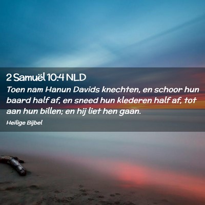 Picture 02 - 2 Samuël 10:4 NLD - Toen nam Hanun Davids knechten, en schoor hun - Bible Verse Picture
