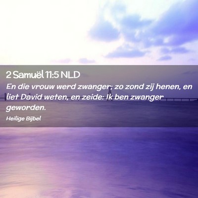 Picture 02 - 2 Samuël 11:5 NLD - En die vrouw werd zwanger; zo zond zij henen, en - Bible Verse Picture