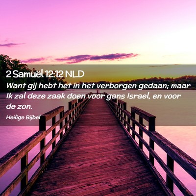 Picture 02 - 2 Samuël 12:12 NLD - Want gij hebt het in het verborgen gedaan; maar - Bible Verse Picture