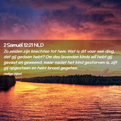 Picture 02 - 2 Samuël 12:21 NLD - Zo zeiden zijn knechten tot hem: Wat is dit voor - Bible Verse Picture