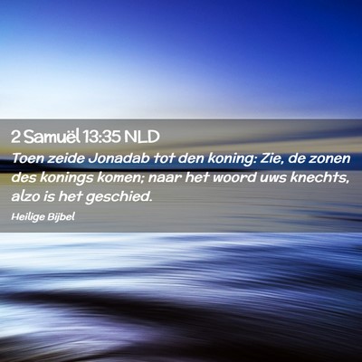 Picture 02 - 2 Samuël 13:35 NLD - Toen zeide Jonadab tot den koning: Zie, de zonen - Bible Verse Picture
