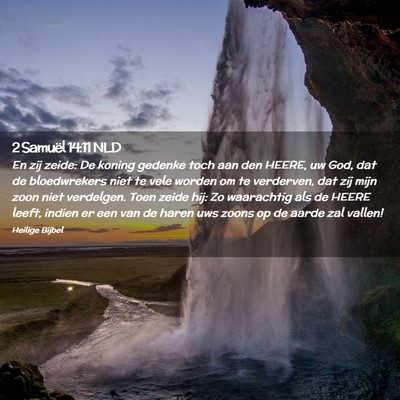 Picture 02 - 2 Samuël 14:11 NLD - En zij zeide: De koning gedenke toch aan den - Bible Verse Picture