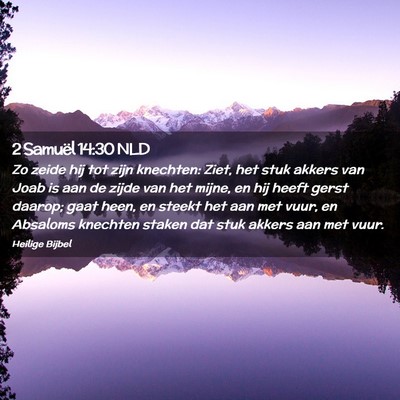 Picture 02 - 2 Samuël 14:30 NLD - Zo zeide hij tot zijn knechten: Ziet, het stuk - Bible Verse Picture