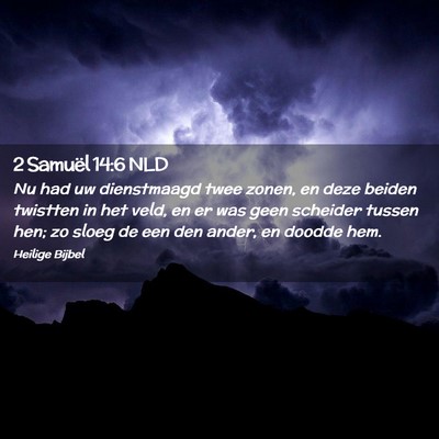 Picture 02 - 2 Samuël 14:6 NLD - Nu had uw dienstmaagd twee zonen, en deze beiden - Bible Verse Picture