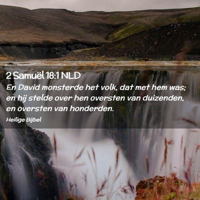 Picture 02 - 2 Samuël 18:1 NLD - En David monsterde het volk, dat met hem was; en - Bible Verse Picture