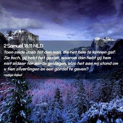 Picture 02 - 2 Samuël 18:11 NLD - Toen zeide Joab tot den man, die het hem te - Bible Verse Picture