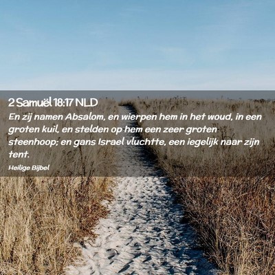 Picture 02 - 2 Samuël 18:17 NLD - En zij namen Absalom, en wierpen hem in het woud, - Bible Verse Picture