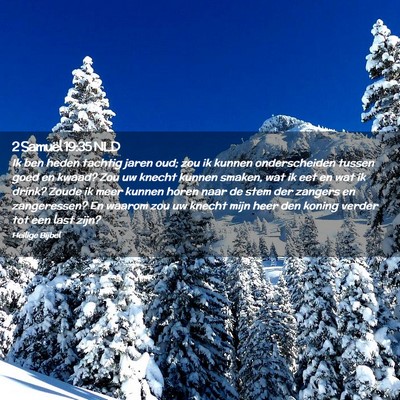 Picture 02 - 2 Samuël 19:35 NLD - Ik ben heden tachtig jaren oud; zou ik kunnen - Bible Verse Picture