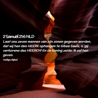 Picture 02 - 2 Samuël 21:6 NLD - Laat ons zeven mannen van zijn zonen gegeven - Bible Verse Picture