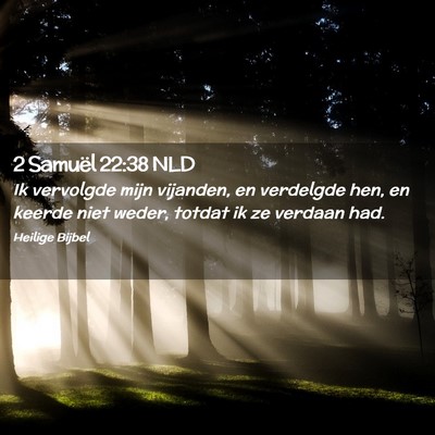 Picture 02 - 2 Samuël 22:38 NLD - Ik vervolgde mijn vijanden, en verdelgde hen, en - Bible Verse Picture