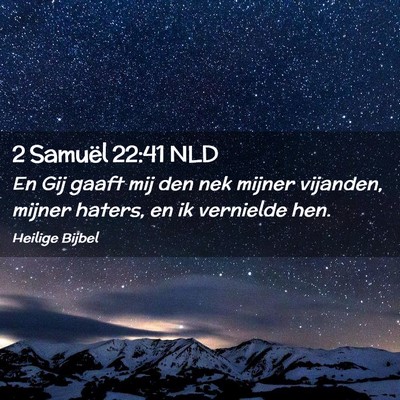 Picture 02 - 2 Samuël 22:41 NLD - En Gij gaaft mij den nek mijner vijanden, mijner - Bible Verse Picture