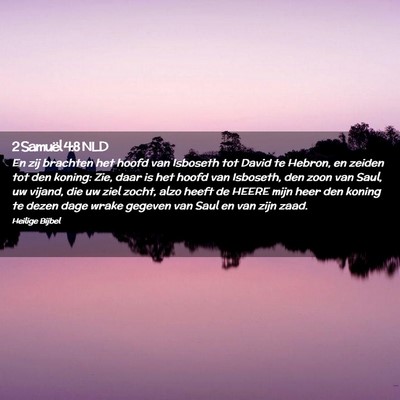 Picture 02 - 2 Samuël 4:8 NLD - En zij brachten het hoofd van Isboseth tot David - Bible Verse Picture