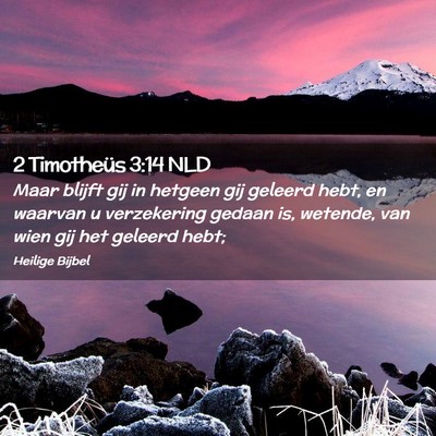 Picture 02 - 2 Timotheüs 3:14 NLD - Maar blijft gij in hetgeen gij geleerd hebt, en - Bible Verse Picture