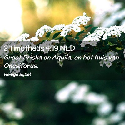 Picture 02 - 2 Timotheüs 4:19 NLD - Groet Priska en Aquila, en het huis van - Bible Verse Picture