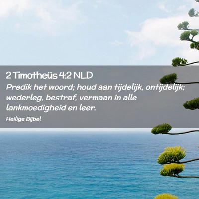 Picture 02 - 2 Timotheüs 4:2 NLD - Predik het woord; houd aan tijdelijk, - Bible Verse Picture