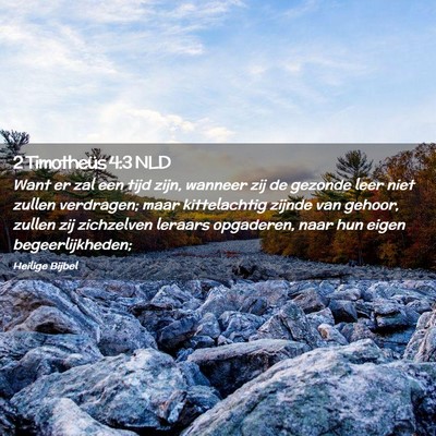 Picture 02 - 2 Timotheüs 4:3 NLD - Want er zal een tijd zijn, wanneer zij de gezonde - Bible Verse Picture