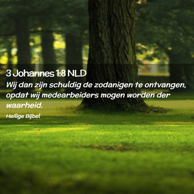 Picture 02 - 3 Johannes 1:8 NLD - Wij dan zijn schuldig de zodanigen te ontvangen, - Bible Verse Picture