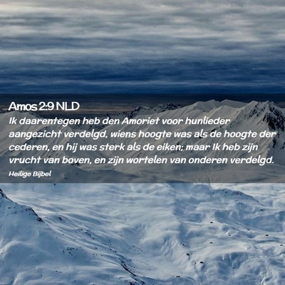 Picture 02 - Amos 2:9 NLD - Ik daarentegen heb den Amoriet voor hunlieder - Bible Verse Picture