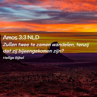 Picture 02 - Amos 3:3 NLD - Zullen twee te zamen wandelen, tenzij dat zij - Bible Verse Picture