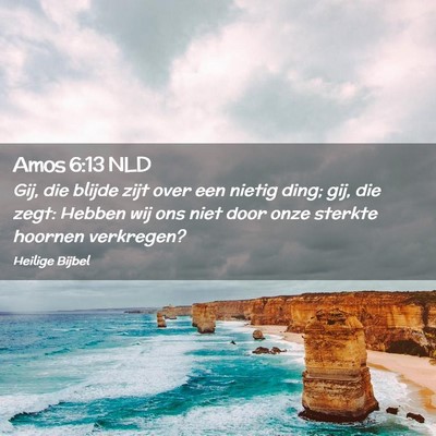 Picture 02 - Amos 6:13 NLD - Gij, die blijde zijt over een nietig ding; gij, - Bible Verse Picture