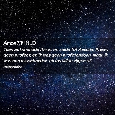 Picture 02 - Amos 7:14 NLD - Toen antwoordde Amos, en zeide tot Amazia: Ik was - Bible Verse Picture