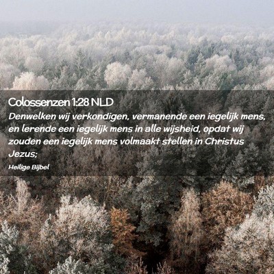 Picture 02 - Colossenzen 1:28 NLD - Denwelken wij verkondigen, vermanende een - Bible Verse Picture