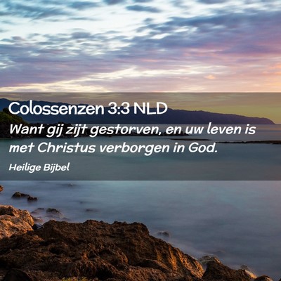 Picture 02 - Colossenzen 3:3 NLD - Want gij zijt gestorven, en uw leven is met - Bible Verse Picture