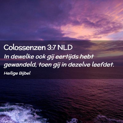 Picture 02 - Colossenzen 3:7 NLD - In dewelke ook gij eertijds hebt gewandeld, toen - Bible Verse Picture