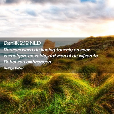 Picture 02 - Daniël 2:12 NLD - Daarom werd de koning toornig en zeer verbolgen, - Bible Verse Picture
