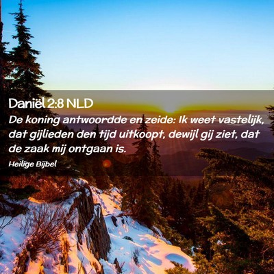 Picture 02 - Daniël 2:8 NLD - De koning antwoordde en zeide: Ik weet vastelijk, - Bible Verse Picture