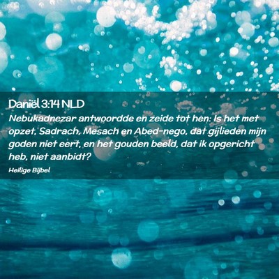 Picture 02 - Daniël 3:14 NLD - Nebukadnezar antwoordde en zeide tot hen: Is het - Bible Verse Picture