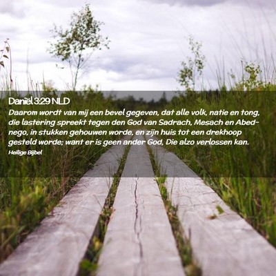 Picture 02 - Daniël 3:29 NLD - Daarom wordt van mij een bevel gegeven, dat alle - Bible Verse Picture