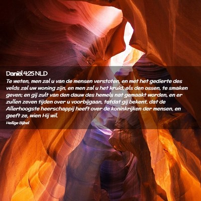 Picture 02 - Daniël 4:25 NLD - Te weten, men zal u van de mensen verstoten, en - Bible Verse Picture