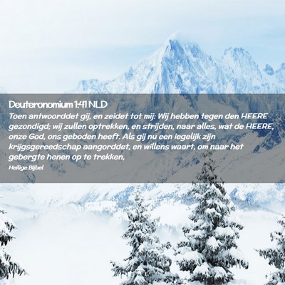 Picture 02 - Deuteronomium 1:41 NLD - Toen antwoorddet gij, en zeidet tot mij: Wij - Bible Verse Picture