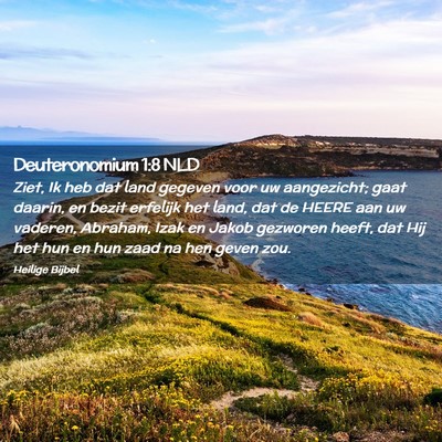 Picture 02 - Deuteronomium 1:8 NLD - Ziet, Ik heb dat land gegeven voor uw aangezicht; - Bible Verse Picture