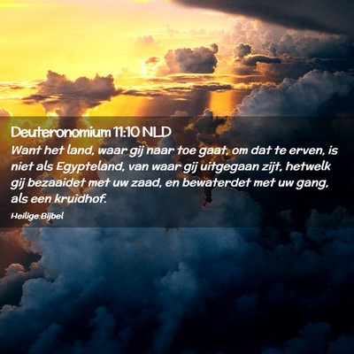 Picture 02 - Deuteronomium 11:10 NLD - Want het land, waar gij naar toe gaat, om dat te - Bible Verse Picture