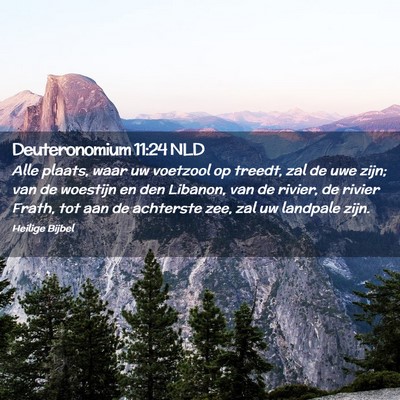 Picture 02 - Deuteronomium 11:24 NLD - Alle plaats, waar uw voetzool op treedt, zal de - Bible Verse Picture