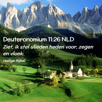 Picture 02 - Deuteronomium 11:26 NLD - Ziet, ik stel ulieden heden voor, zegen en - Bible Verse Picture