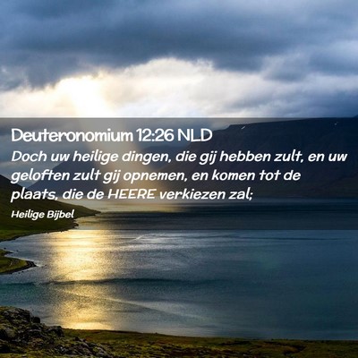 Picture 02 - Deuteronomium 12:26 NLD - Doch uw heilige dingen, die gij hebben zult, en - Bible Verse Picture