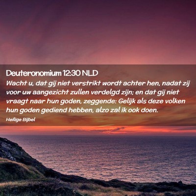 Picture 02 - Deuteronomium 12:30 NLD - Wacht u, dat gij niet verstrikt wordt achter hen, - Bible Verse Picture