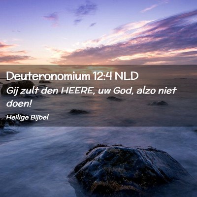 Picture 02 - Deuteronomium 12:4 NLD - Gij zult den HEERE, uw God, alzo niet - Bible Verse Picture