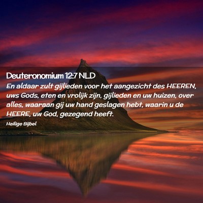 Picture 02 - Deuteronomium 12:7 NLD - En aldaar zult gijlieden voor het aangezicht des - Bible Verse Picture