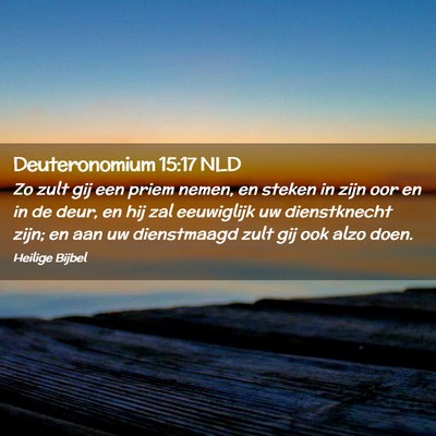Picture 02 - Deuteronomium 15:17 NLD - Zo zult gij een priem nemen, en steken in zijn - Bible Verse Picture