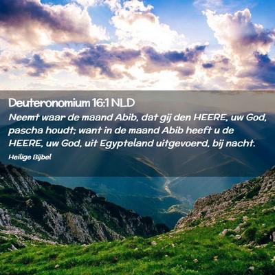 Picture 02 - Deuteronomium 16:1 NLD - Neemt waar de maand Abib, dat gij den HEERE, uw - Bible Verse Picture
