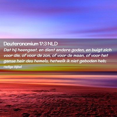 Picture 02 - Deuteronomium 17:3 NLD - Dat hij heengaat, en dient andere goden, en buigt - Bible Verse Picture