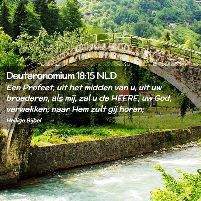 Picture 02 - Deuteronomium 18:15 NLD - Een Profeet, uit het midden van u, uit uw - Bible Verse Picture