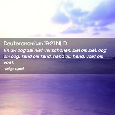 Picture 02 - Deuteronomium 19:21 NLD - En uw oog zal niet verschonen; ziel om ziel, oog - Bible Verse Picture