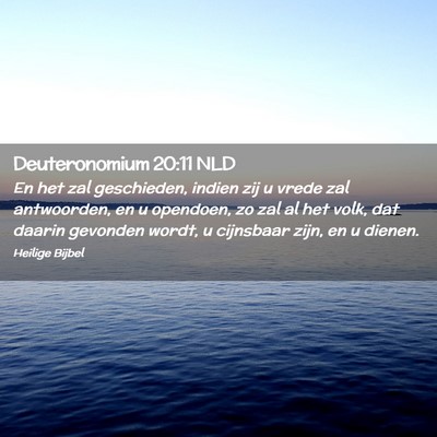 Picture 02 - Deuteronomium 20:11 NLD - En het zal geschieden, indien zij u vrede zal - Bible Verse Picture