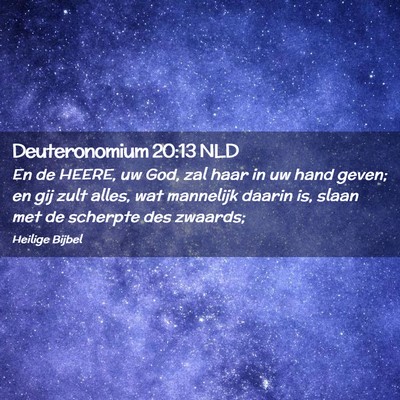 Picture 02 - Deuteronomium 20:13 NLD - En de HEERE, uw God, zal haar in uw hand geven; - Bible Verse Picture
